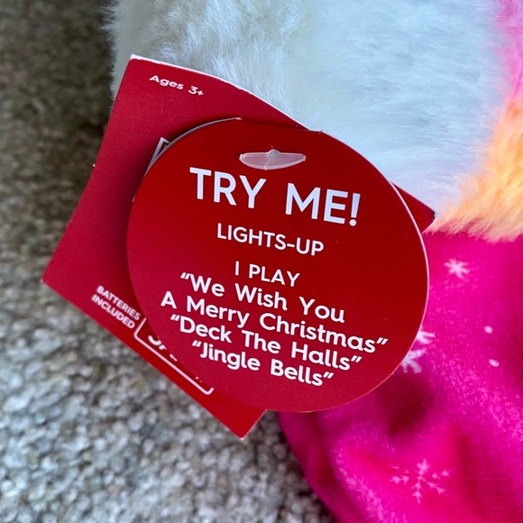 Holiday Time Musical Plush Animated Unicorn Christmas Stocking New! - Picture 11 of 12